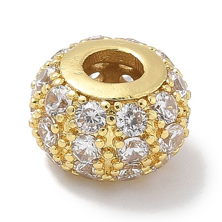 Rack Plating Brass Micro Pave Cubic Zirconia Beads KK-L224-017G-1