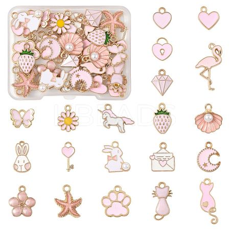 40Pcs 20 Styles Alloy Enamel Pendants ENAM-FS0003-33-1