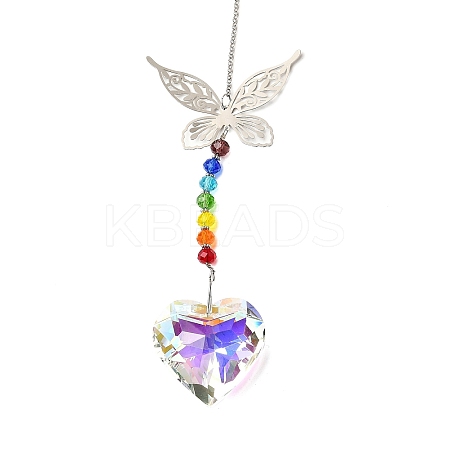Alloy Butterfly Hanging Ornaments HJEW-C011-02P-1