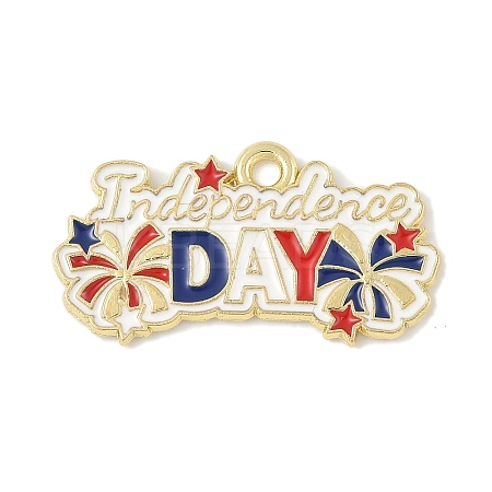 Independence Day Alloy Enamel Pandants FIND-M083-05I-G-1