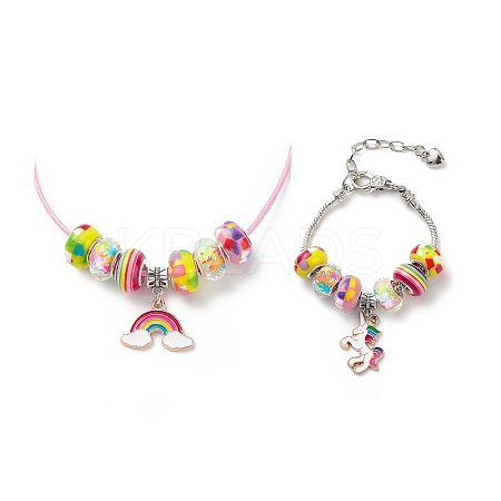 DIY European Bracelet Necklace Making Kit for Kid DIY-G085-01B-1