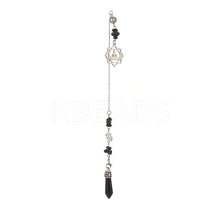 Natural Obsidian Pointed Dowsing Pendulums PALLOY-JF02009-01-1