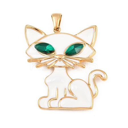 304 Stainless Steel Enamel Pendants STAS-A135-02G-1