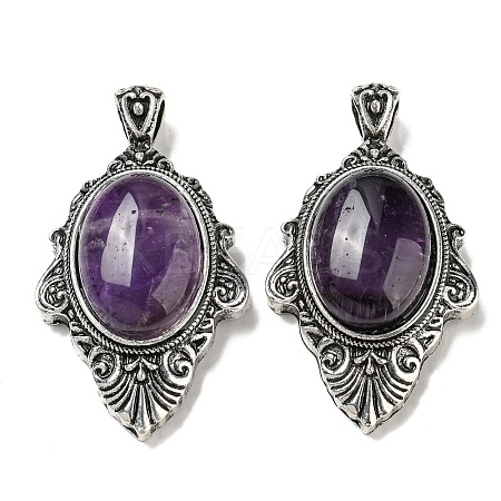 Natural Amethyst Big Pendants G-Z050-03C-1