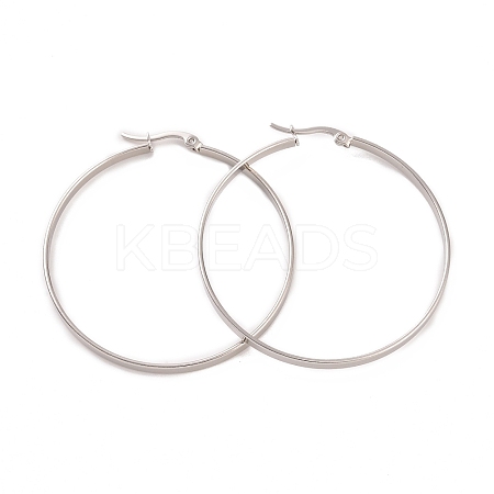 Tarnish Resistant 201 Stainless Steel Big Hoop Earrings with 304 Stainless Steel Pins for Women EJEW-E146-07P-A-1