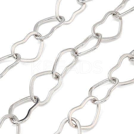 Rack Plating Brass Heart Link Chains CHC-N009-02P-1