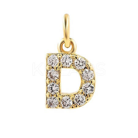 Brass Cubic Zirconia Pendants with Jump Rings FIND-PW0024-09D-1
