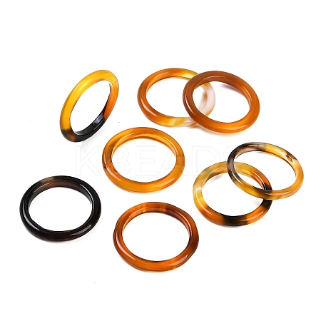 Dyed & Heated Natural Striped Agate/Banded Agate Finger Rings for Women RJEW-Z075-01Q-1