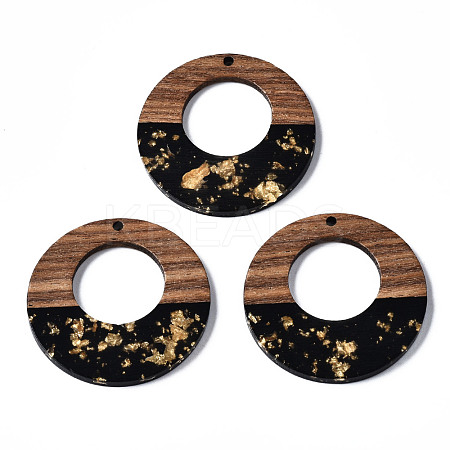 Resin & Walnut Wood Pendants X-RESI-T035-21-1