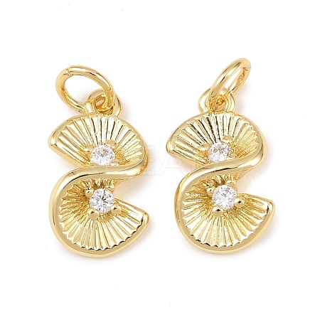 Brass Micro Pave Cubic Zirconia Charms KK-Z146-28G-1