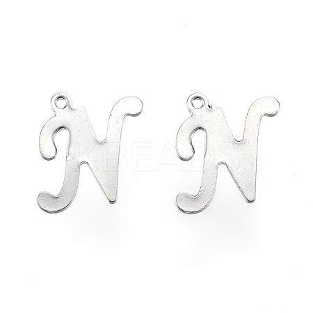 Non-Tarnish 304 Stainless Steel Letter Charms LS-X-STAS-F039-01N-P-1