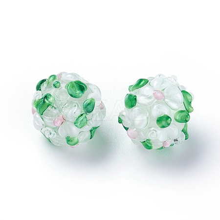 Handmade Bumpy Lampwork Beads LAMP-E021-07O-1