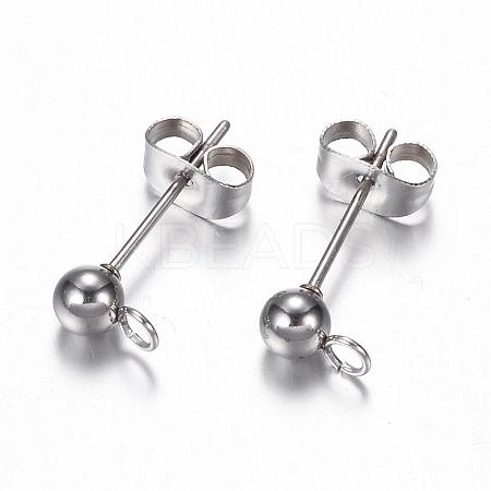 Non-Tarnish 304 Stainless Steel Stud Earring Findings STAS-G059-21-1