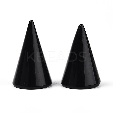 Natural Obsidian Ring Display Stands G-T144-06H-1