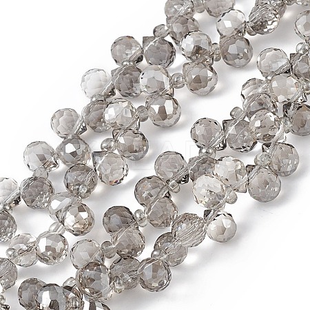 Transparent Electroplate Glass Beads Strands EGLA-F152A-PL01-1