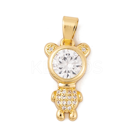 Brass Micro Pave Cubic Zirconia Pendants KK-E108-32G-1