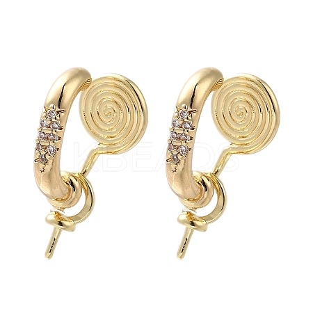 Brass with Cubic Zirconia Ear Cuff Findings LS-KK-Q048-22G-1