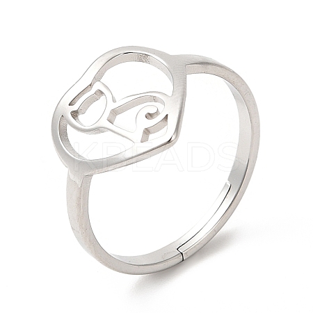 Non-Tarnish 201 Stainless Steel Finger Ring RJEW-E063-03P-1