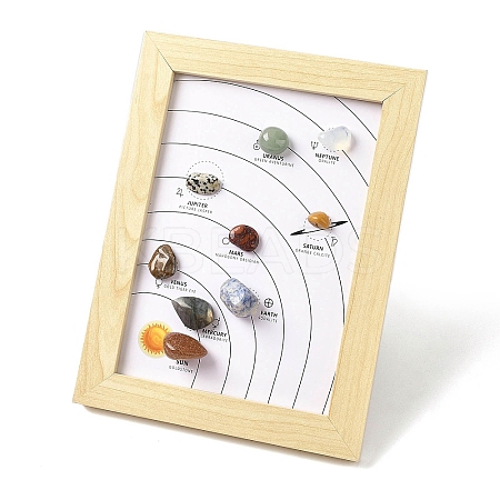Natural & Synthetic Gemstone Healing Stones Picture Frame Stand AJEW-D308-01D-1
