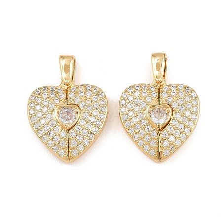 Brass Micro Pave Cubic Zirconia Openable Pendants KK-Z140-30G-02-1