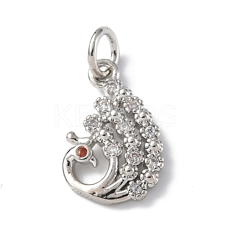 Brass Micro Pave Cubic Zirconia Charms ZIRC-F131-20P-1