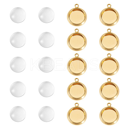 12Pcs Brass Pendant Cabochon Settings KK-TA0003-10A-1