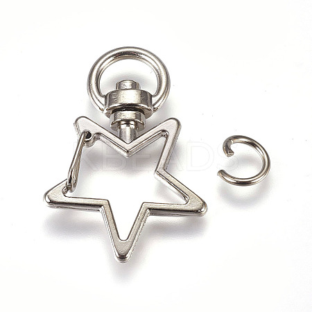 Zinc Alloy Swivel Keychain Clasp Findings X-PALLOY-WH0041-01A-1