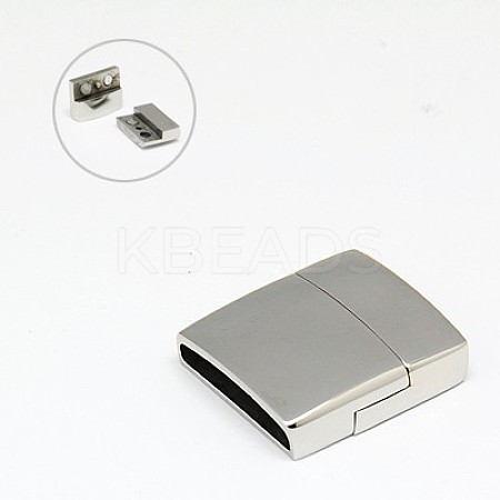 Tarnish Resistant 304 Stainless Steel Magnetic Clasps with Glue-in Ends LS-STAS-I011-13-1