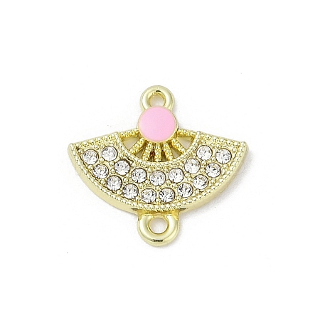 Alloy Rhinestone Fan Connector Charms PALLOY-R151-31G-01-1
