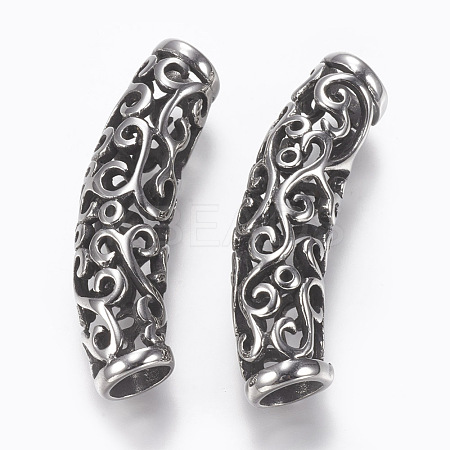 304 Stainless Steel Hollow Tube Beads STAS-F195-036AS-1