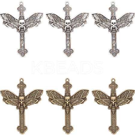 40Pcs 2 Colors Tibetan Style Alloy Big Pendants TIBE-SC0009-39-1