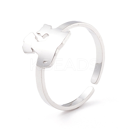 Non-Tarnish Kittens and Puppies 304 Stainless Steel Cuff Ring for Women LS-RJEW-B035-09P-1