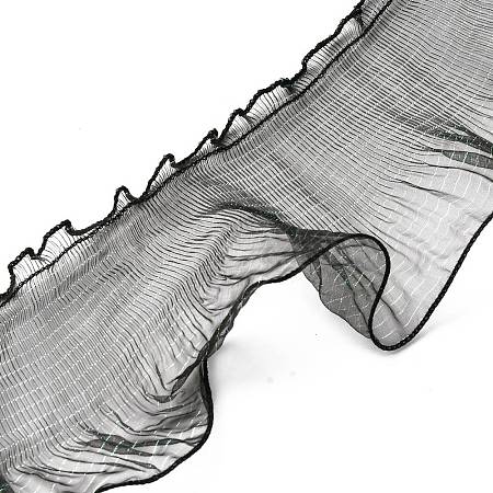 Polyester Organza Ruffled Pleated Lace Fabric Trim OCOR-WH0070-15D-1