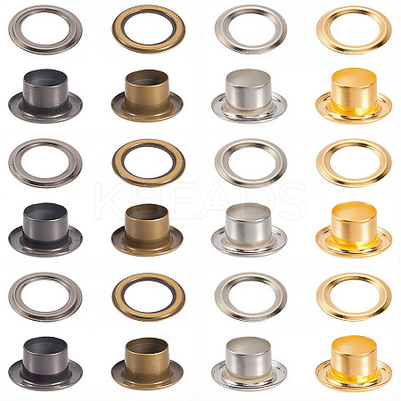 200 Sets 4 Colors Iron Grommet Eyelet Findings SCRA-GF0001-10A-03-1
