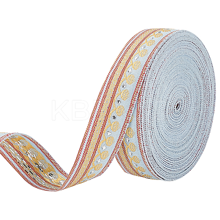12.5 Yards Polyester Jacquard Flower Ribbon OCOR-FG0002-28B-1