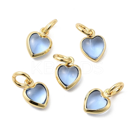 Brass Pave Cubic Zirconia Pendants KK-Z137-21G-07-1