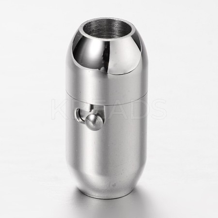 Tarnish Resistant Tube 304 Stainless Steel Magnetic Clasps with Glue-in Ends LS-STAS-I045-16-1