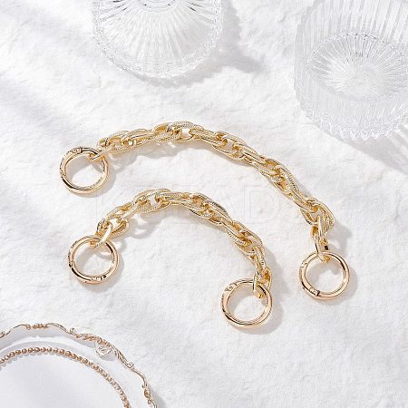 2Pcs 2 Sizes Aluminium Textured Rope Chain Bag Extension Chains FIND-JF00162-1