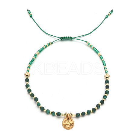 Natural Striped Agate/Banded Agate Braided Bead Bracelet FR2657-8-1