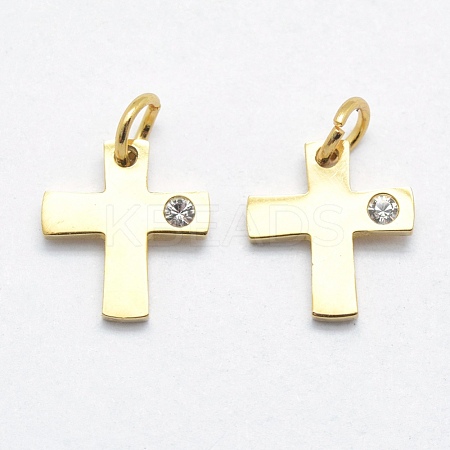 316 Surgical Stainless Steel Tiny Cross Charms STAS-K178-03G-1