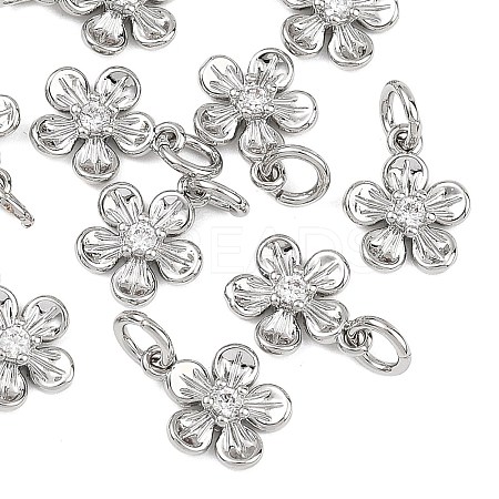 SHEGRACE Valentine's Day Brass Clear Cubic Zirconia Charms XGRQ3P737-577P-1