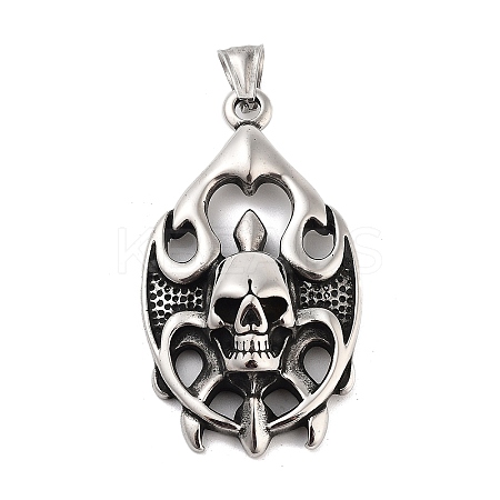 Retro 304 Stainless Steel Big Pendants STAS-I205-38AS-05-1