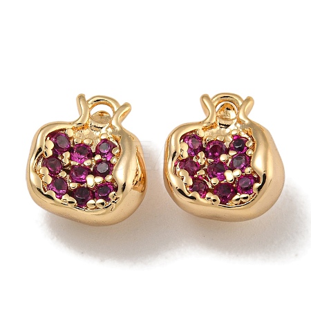 Brass Micro Pave Clear Cubic Zirconia Charms X-KK-U037-12G-04-1