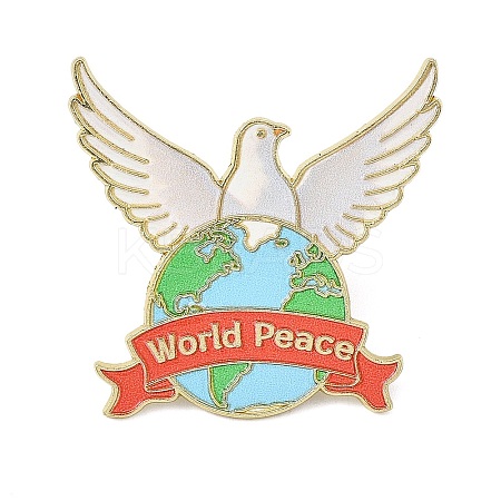 World Peace Dove Enamel Brooches AL-I001-01G-02-1