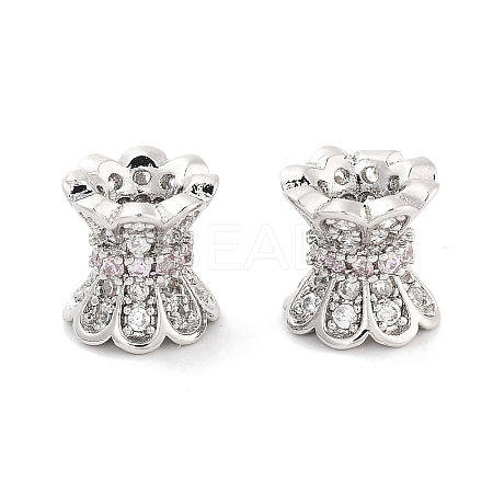 Brass Micro Pave Clear Cubic Zirconia Beads KK-P271-39B-03-1