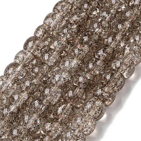 Transparent Spray Painting Crackle Glass Beads Strands GLAA-NH0001-05J-1