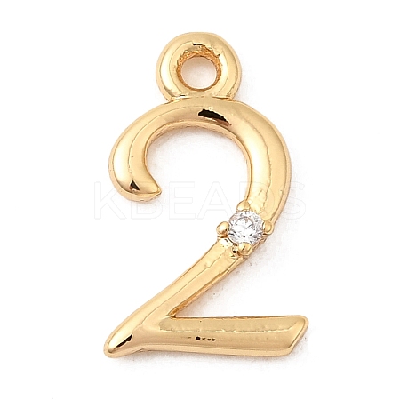 Brass Micro Pave Cubic Zirconia Charms KK-P340-24G-02-1