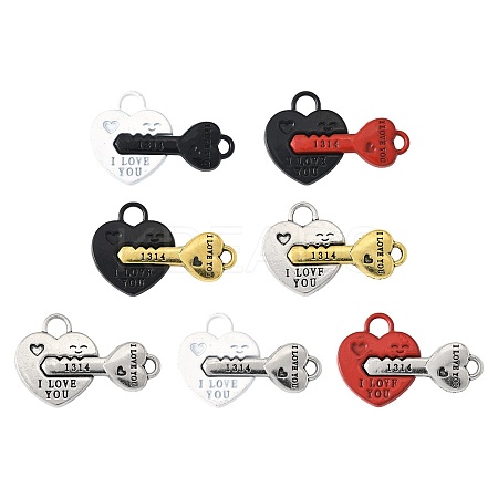 10 Sets Spray Painted Alloy Split Pendants FIND-FS0004-22-1