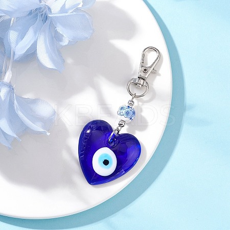 Handmade Lampwork Evil Eye Pendant Decorations HJEW-JM04143-02-1