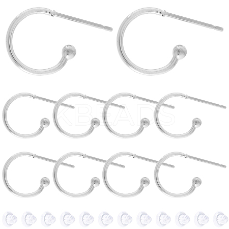 40Pcs 304 Stainless Steel Stud Earring Findings STAS-SC0010-33P-1